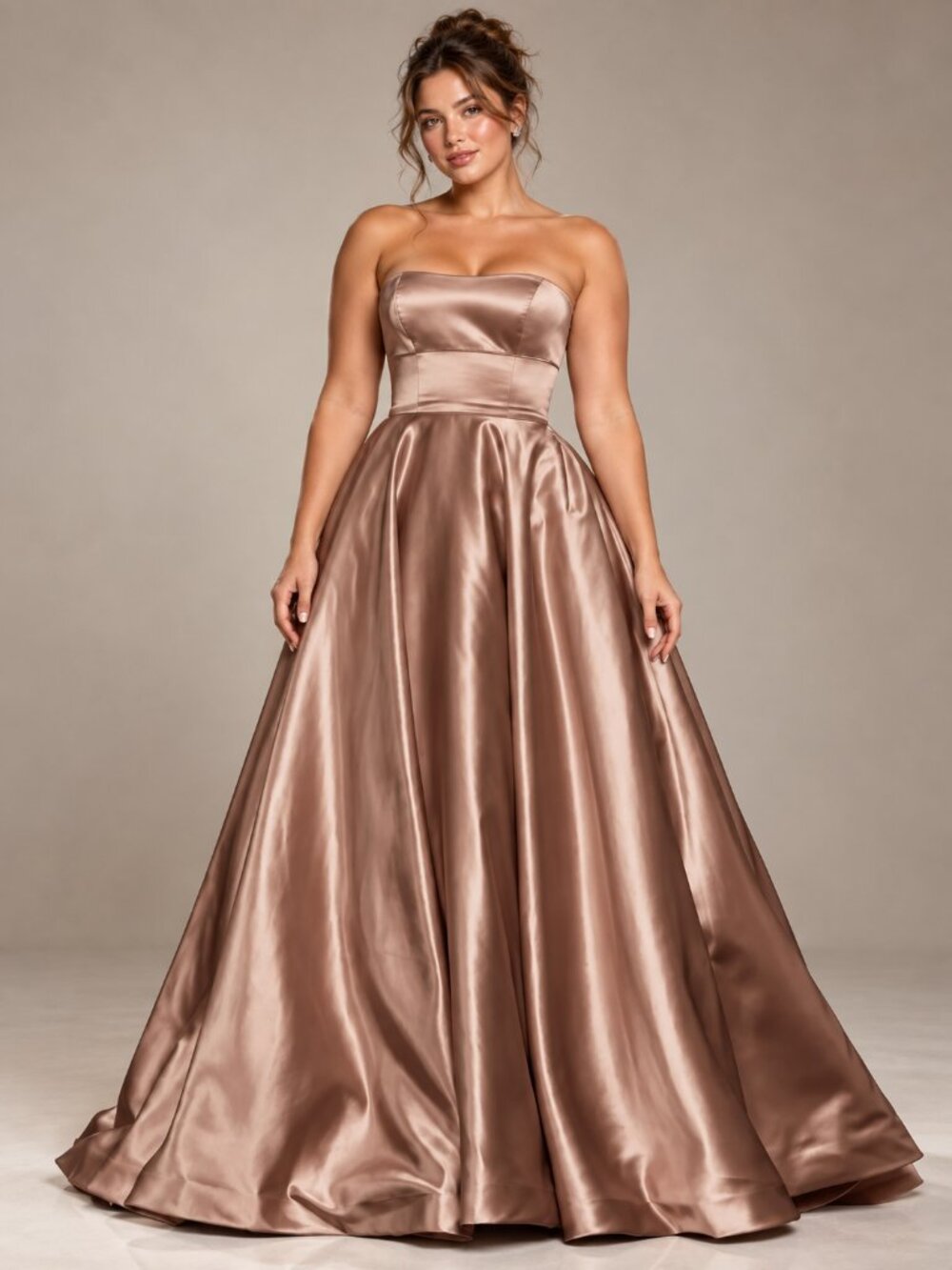 SHERRI HILL strapless evening dress in mocha 52924 NEW NWT $498 MSRP